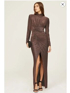 Aiden Mattox Brown Shimmer Gown, Size: 2